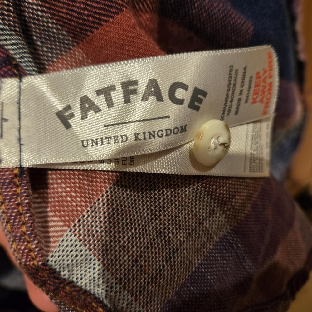 Fat Face Button Up Cotton Plaid XL Gorpcore  Heritage Travel Beach EUC Hike Trip - Picture 10 of 11